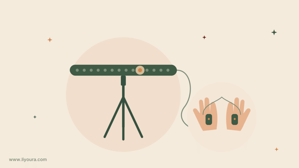 Illustratie bij blogpost over EMDR: lichtbalk en tappers voor bilaterale stimulatie